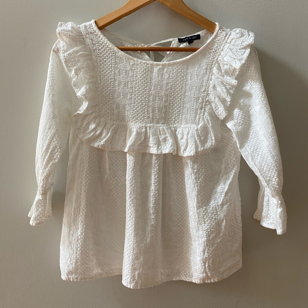 Boutique Aly Daly Eyelet blouse white Size Small EUC